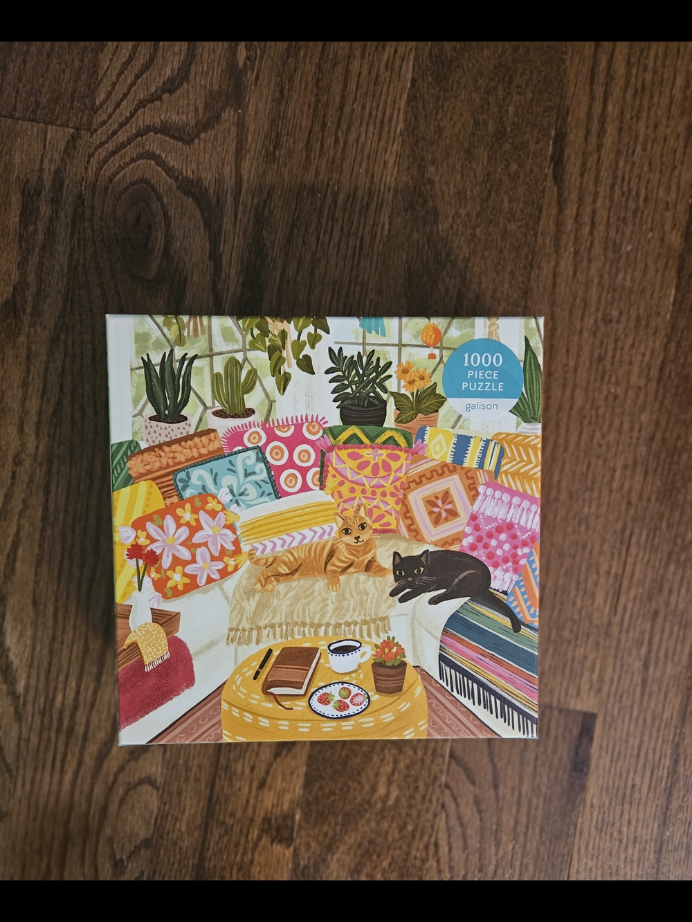 Galison 1000-Piece Colorful Cats Puzzle, Serenity Meow
